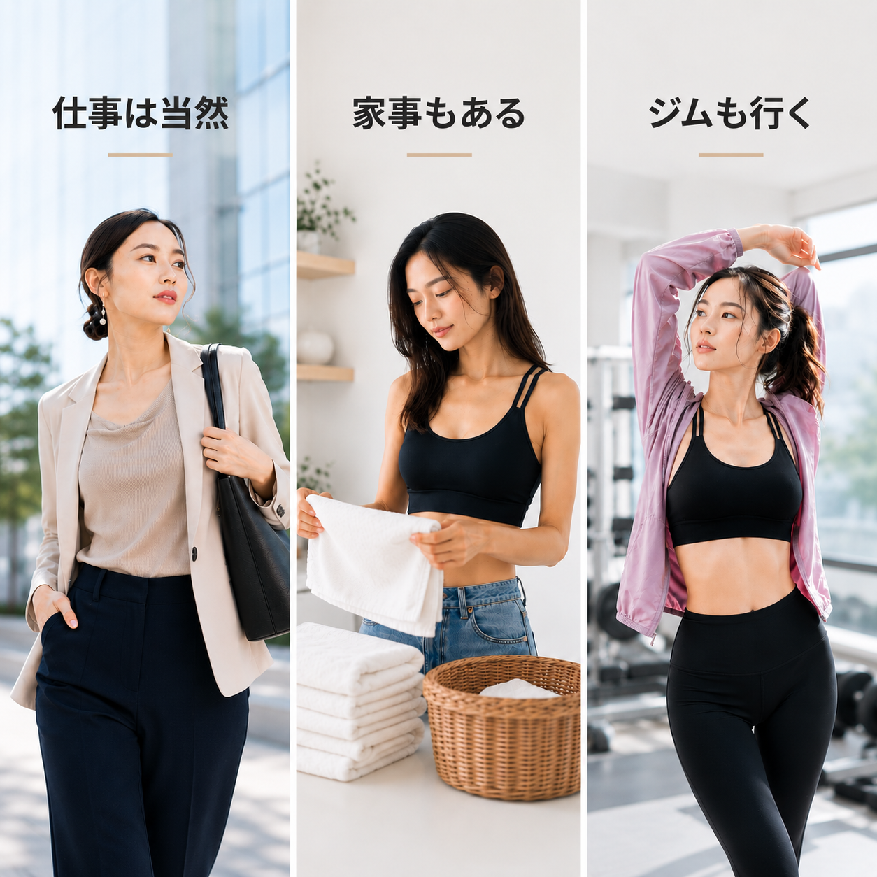 仕事中も、休日も、ジムにも。VEROMAN FIT を着る3つのシーン
